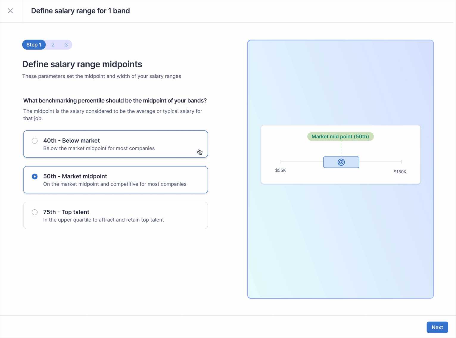 Creating pay bands